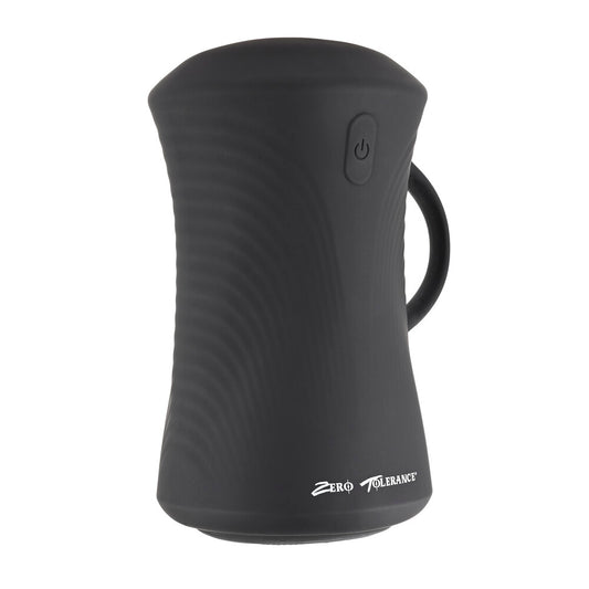 Zero Tolerance gyro stroke masturbator, textured grey and black sleeve for solo pleasure.