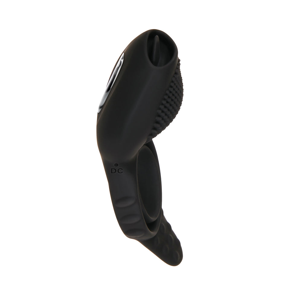 Zero Tolerance mr flicker vibrating love ring, a black silicone pleasure toy.