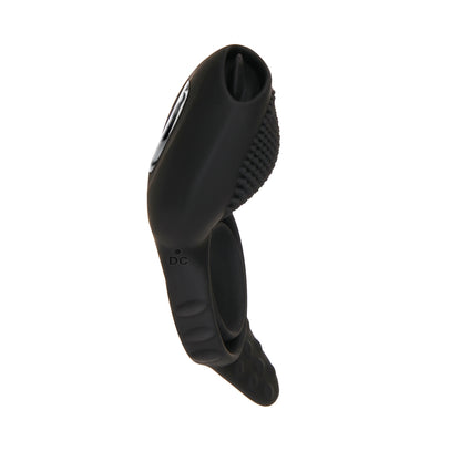 Zero Tolerance mr flicker vibrating love ring, a black silicone pleasure toy.
