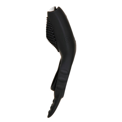 Zero Tolerance mr flicker love ring vibrator, a textured black silicone cock ring.