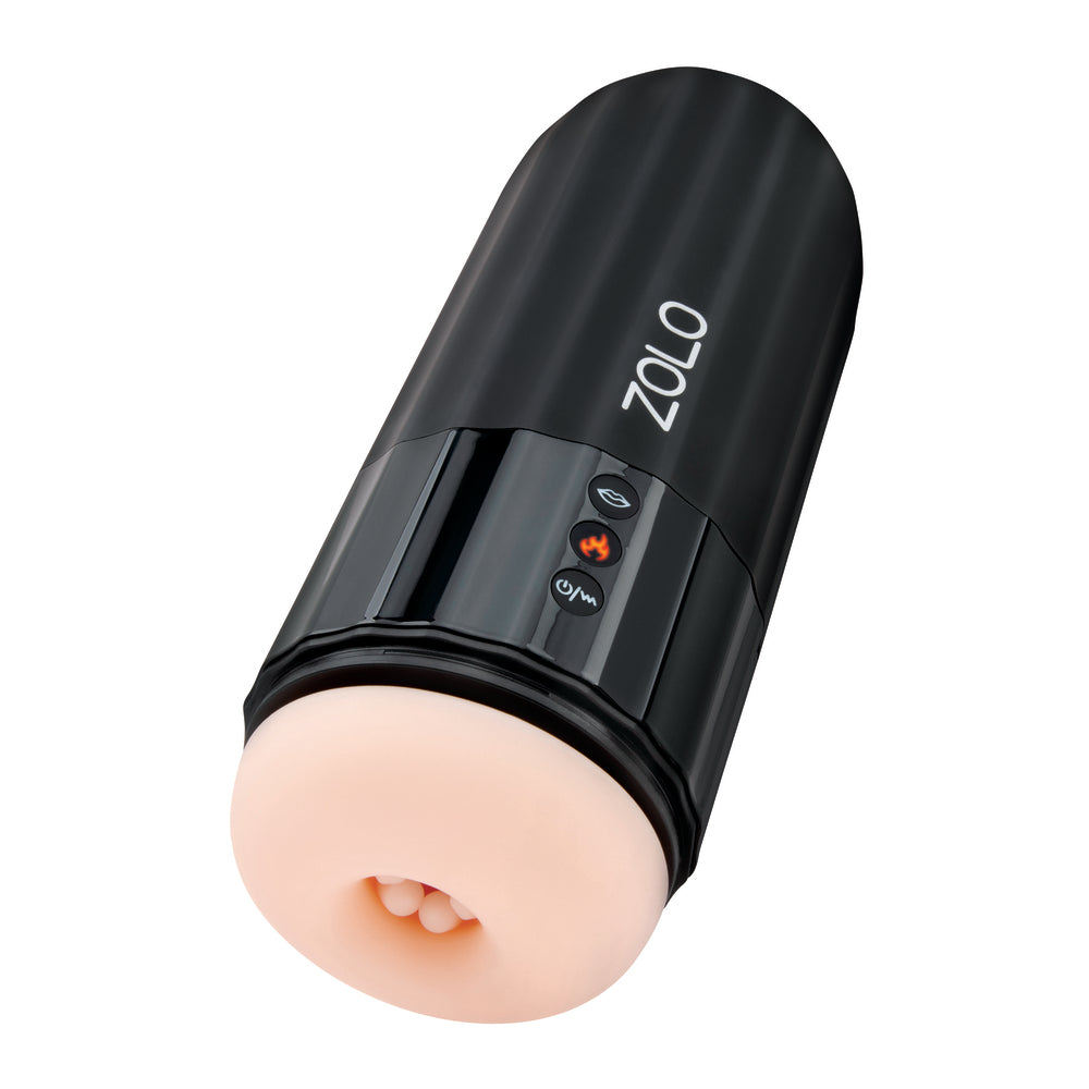 Zolo jerkmaster masturbator, vibrating and warming, realistic texture, flesh-toned silicone for pleasure