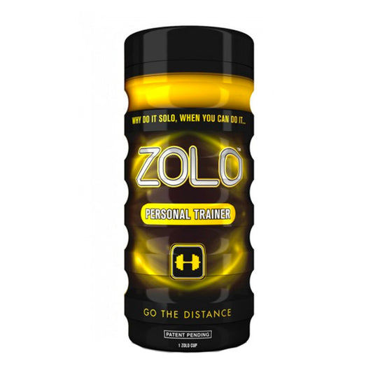 Zolo personal trainer masturbator cup, flesh-toned silicone with textured interior for solo pleasure.