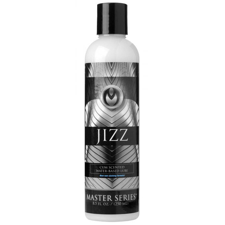 Master Series jizz scented lubricant in a 250ml bottle, for anal use.