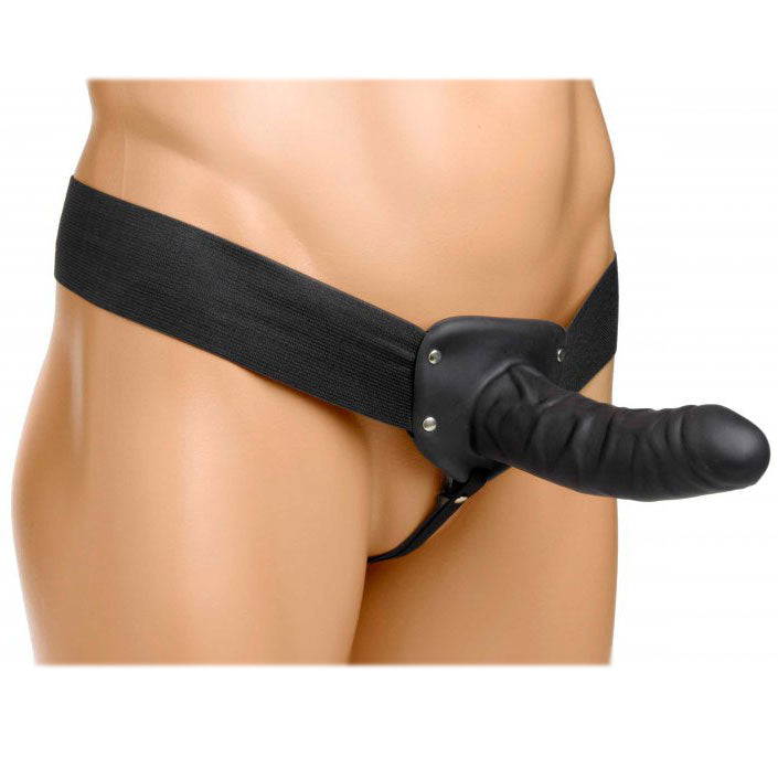 Size Matters hollow silicone strap-on dildo in neutral colour, designed as an erection aid.