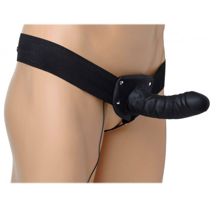 Size Matters deluxe vibro erection assist strap on, hollow silicone, vibrating sex toy.