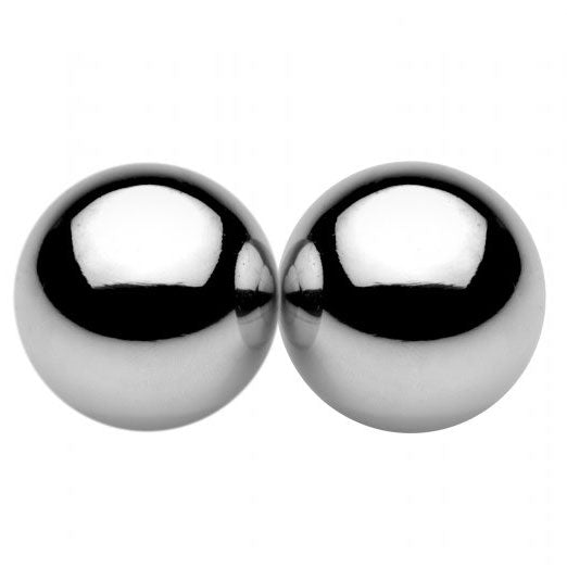 master series magnus mighty magnetic nipple clamps, shiny silver orbs for intimate play