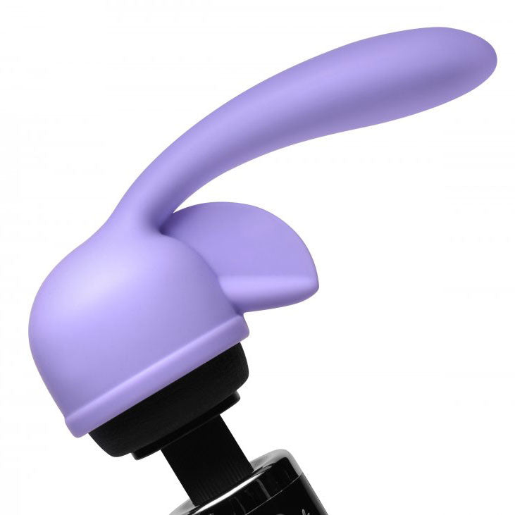 The Wand Essentials Fluttering Kiss attachment, a dual stimulation massager head, shown in pink silicone.