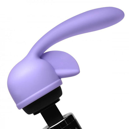 The Wand Essentials Fluttering Kiss attachment, a dual stimulation massager head, shown in pink silicone.