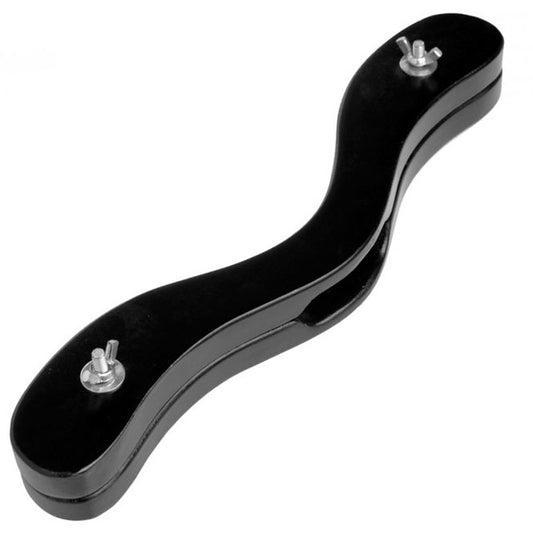 master series enforcer male chastity device, black wood, a humbler cage design.