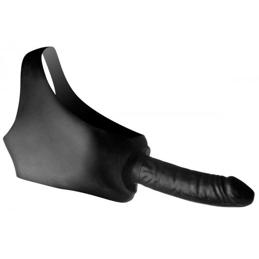 Master Series face strap on and mouth gag with a dildo attachment for bondage.