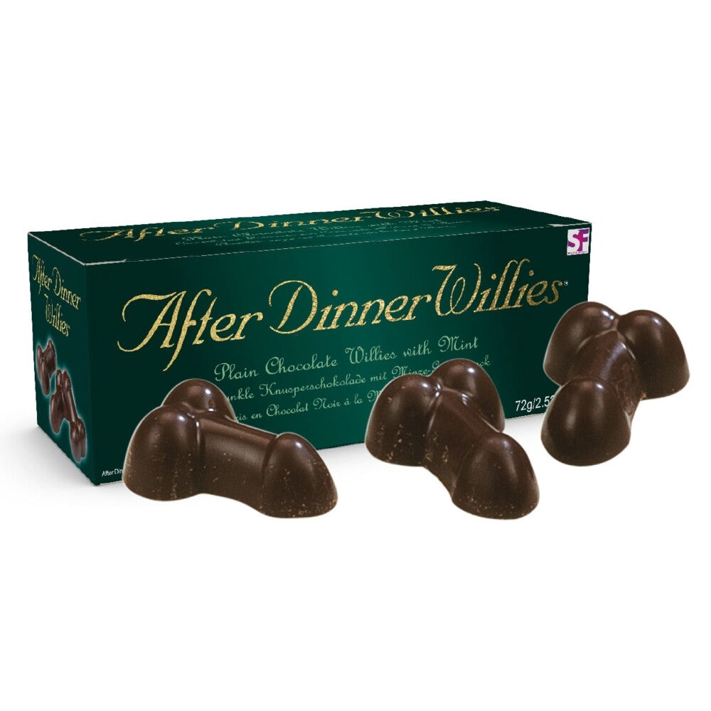 A bag of Spencer and Fleetwood edible treats, 'after dinner willies', a colourful novelty sweet confection.