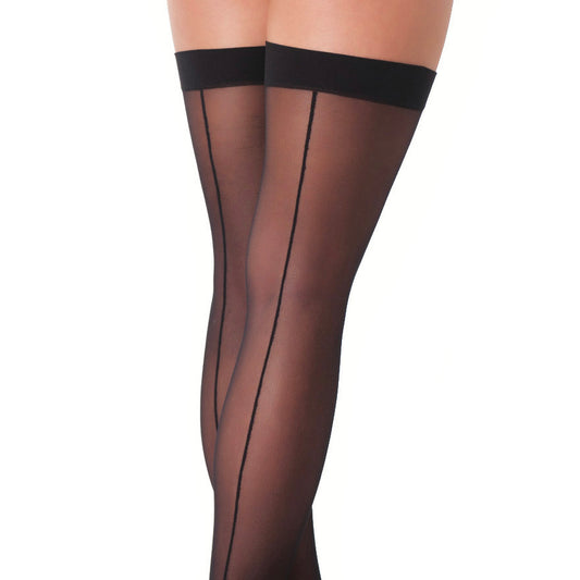Black stockings with a seam, offering a sexy and stylish look, stockings by rimba.