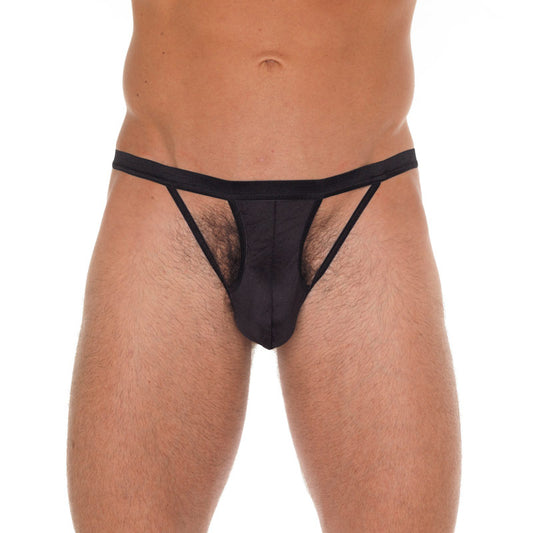 Black Rimba mens cut-out g-string with a daring, minimalist design for the modern man.