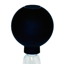 Rimba glass nipple pump, large size, for female use, shown at an angle.