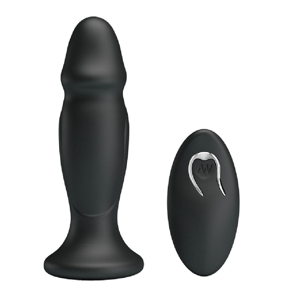 Silver vibrating anal plug, a sensual toy from various toy brands, for pleasure.