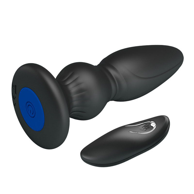 A shiny silver vibrating anal plug from various toy brands, for intense pleasure.