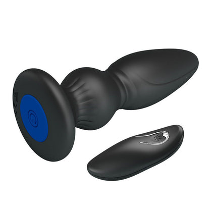 A shiny silver vibrating anal plug from various toy brands, for intense pleasure.