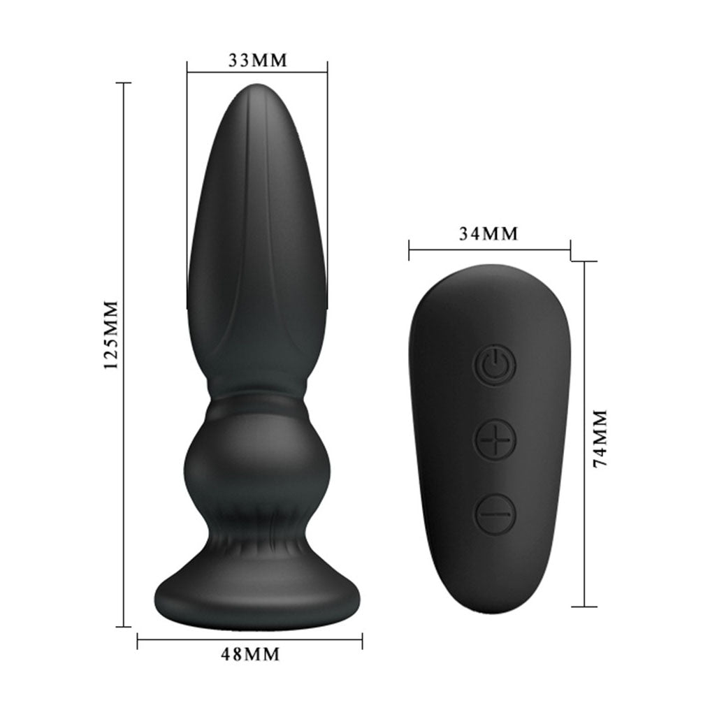 A black, smooth vibrating anal plug from Various Toy Brands, ideal for intimate pleasure.