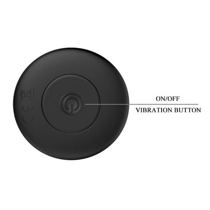 Close-up of a smooth, black silicone vibrating buttplug from Various Toy Brands, showing its rounded shape.
