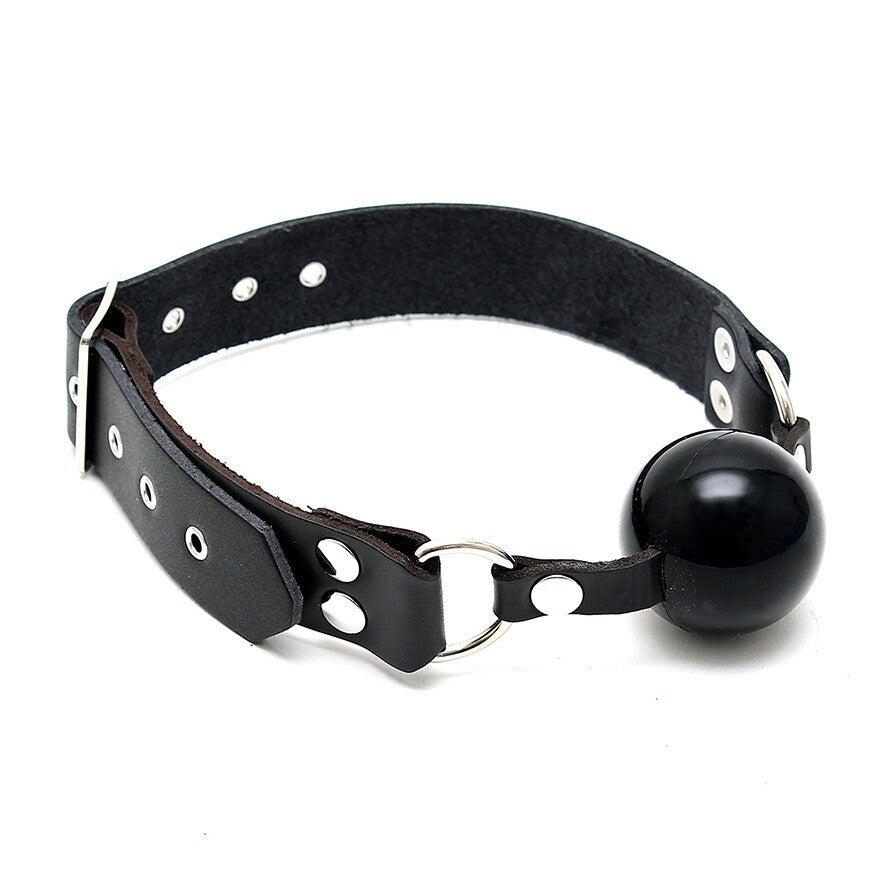 Rimba silicone ball gag, a smooth purple restraint designed for playful bondage and control