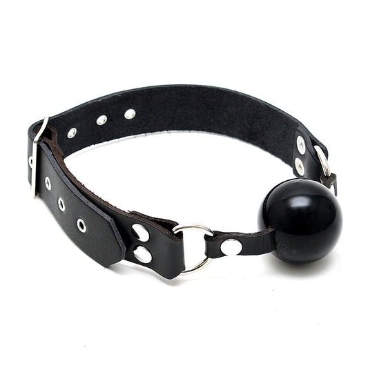 Rimba silicone ball gag, a smooth purple restraint designed for playful bondage and control
