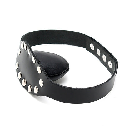 rimba leather gag with metal studs, a bondage accessory for playful restraint.