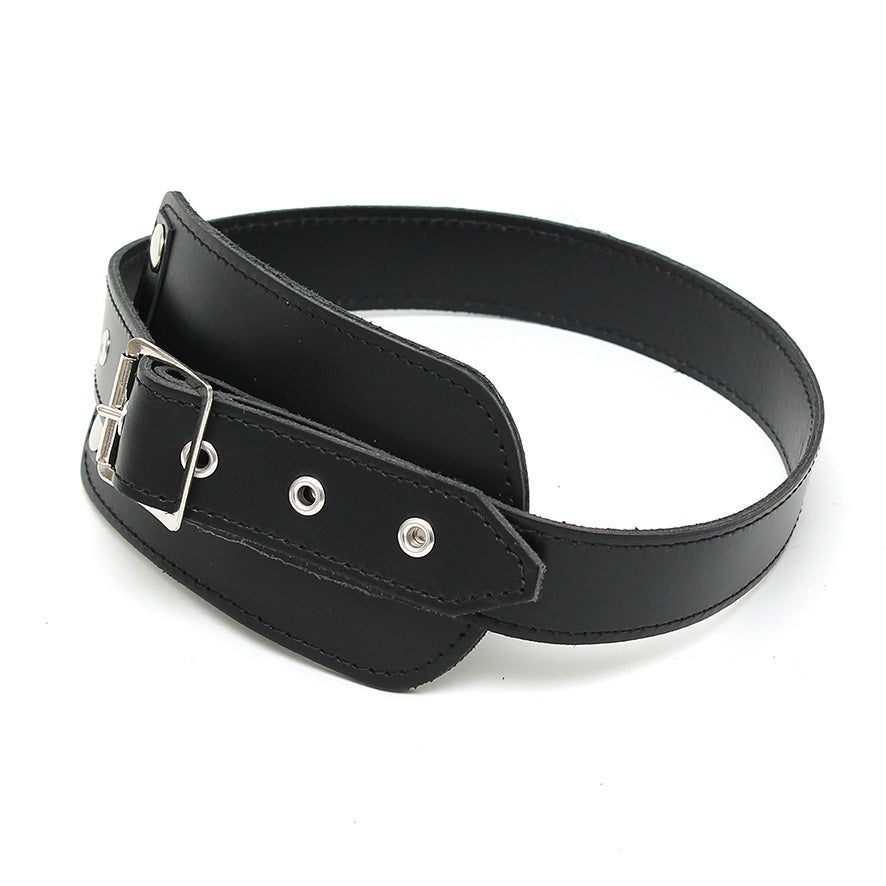 rimba leather penis gag, black with silver buckle, part of the gags and bits collection