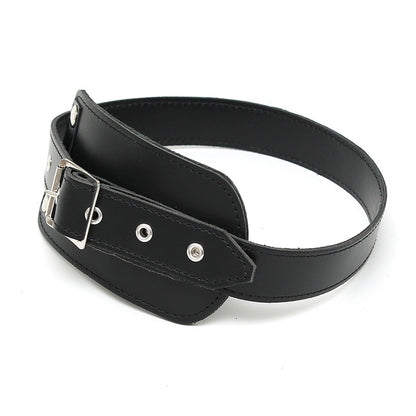 rimba leather penis gag, black with silver buckle, part of the gags and bits collection
