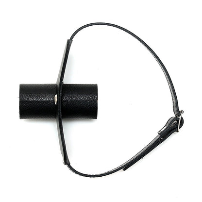 rimba leather gag with urine tube, a rather kinky accessory from our gags and bits range.