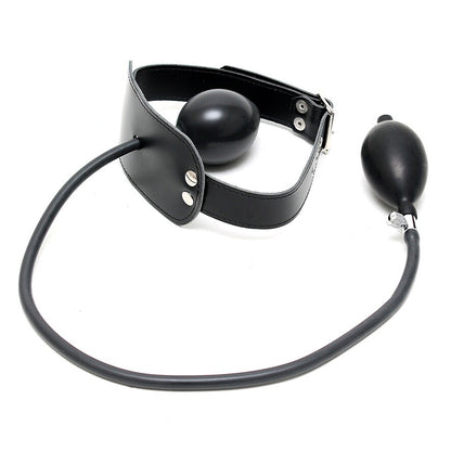 rimba leather inflatable gag, a kinky accessory for playful moments.