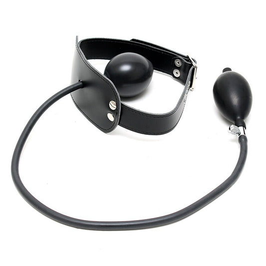 rimba leather inflatable gag, a kinky accessory for playful moments.