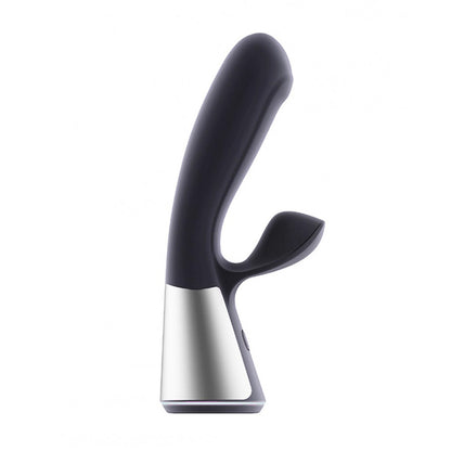 Rechargeable vibrator with clitoral stimulator, made by Kiiroo, with a smooth, modern design.
