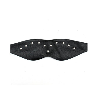 Rimba leather blindfold mask in black, a stylish and comfortable sleep aid accessory.