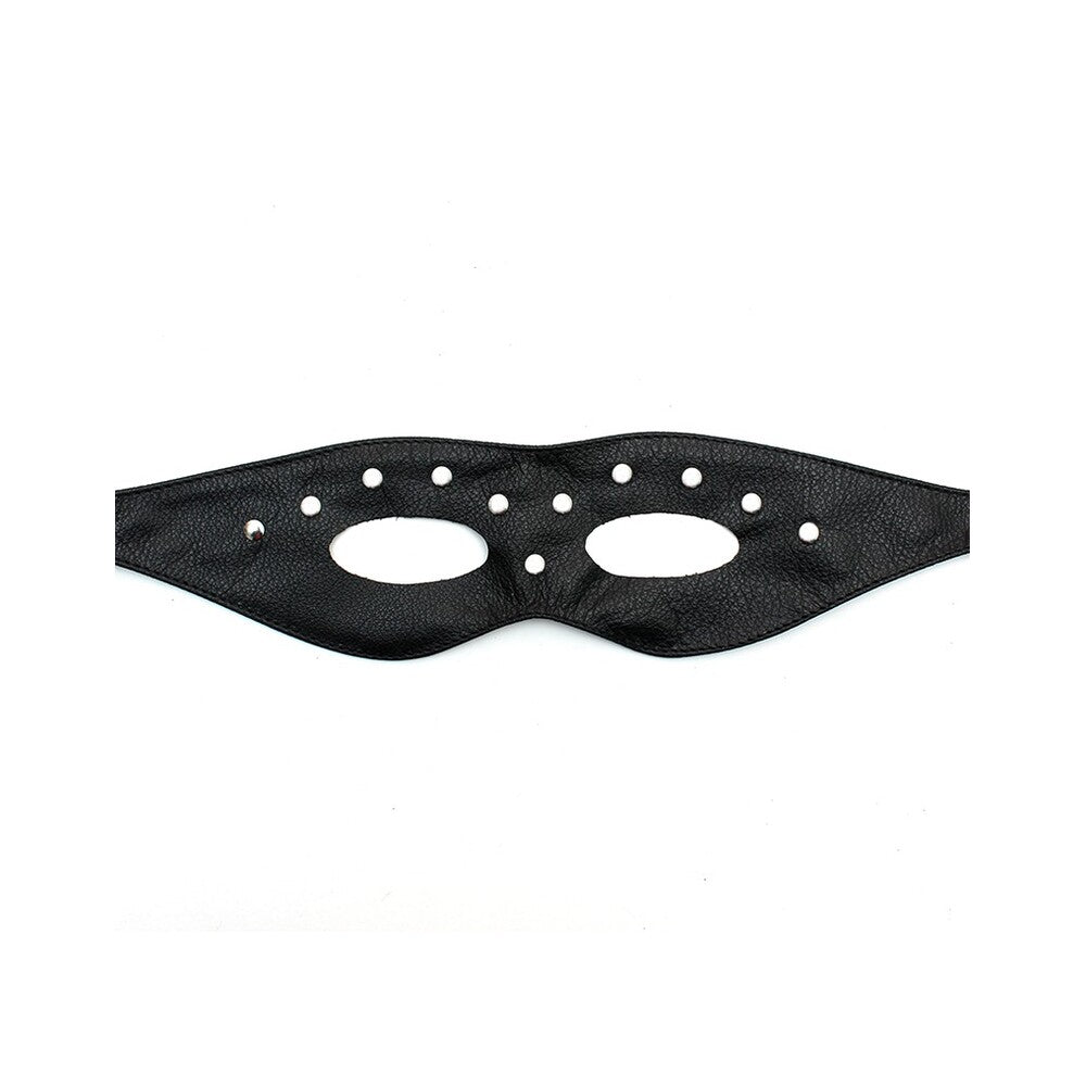 Rimba leather eye mask with rivets, leaving the eyes uncovered, for costume or play.