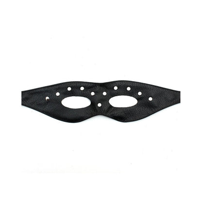 Rimba leather eye mask with rivets, leaving the eyes uncovered, for costume or play.