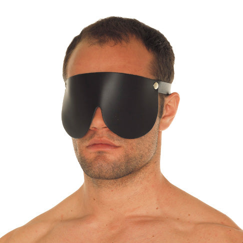 Rimba supple black leather blindfold, perfect for adding a touch of luxury to your night.