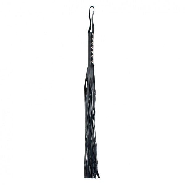 rimba leather whip, twenty-four inches long, showcasing the hand-crafted leather finish
