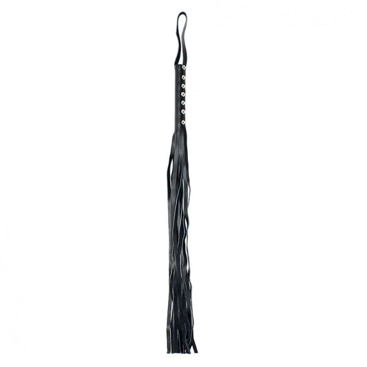 rimba leather whip, twenty-four inches long, showcasing the hand-crafted leather finish