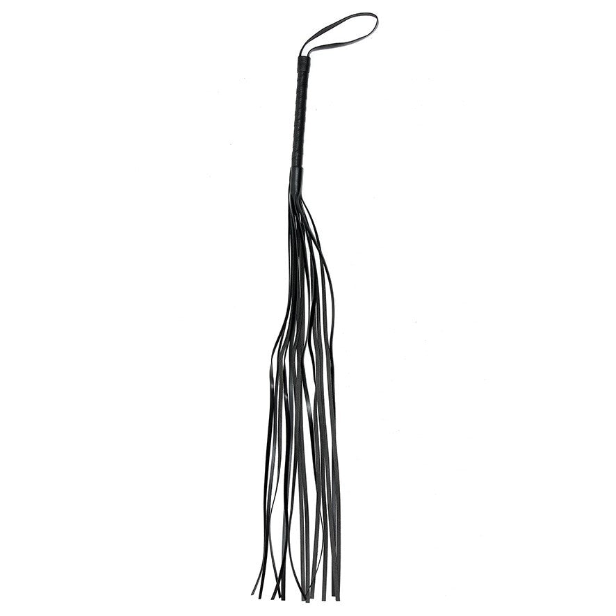 rimba leather whip, thirty-one and a half inches long, for consensual play