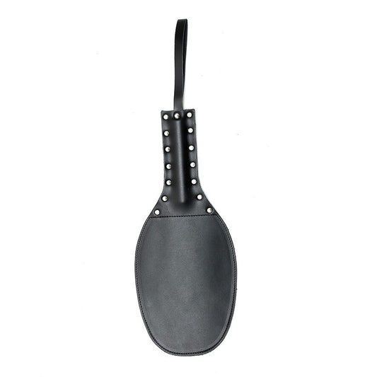 Rimba round oval paddle, showcasing the wood grain and smooth, ergonomic handle design.