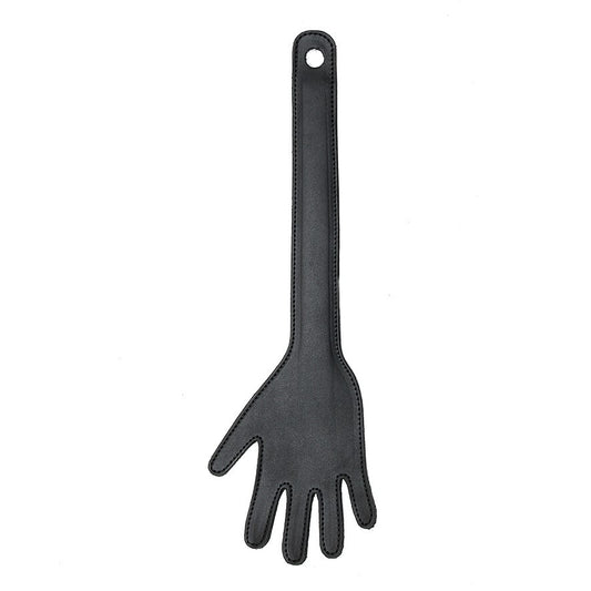 Rimba hand whip, a dark wood paddle with a comfortable, rounded handle.