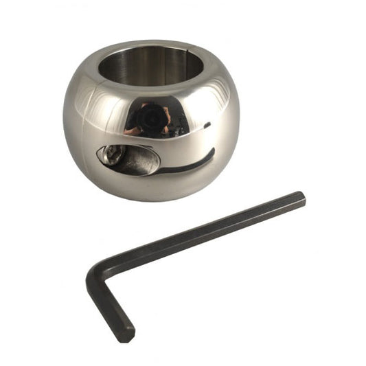 Rimba donut ballstretcher, stainless steel with a smooth, polished finish, measures 4cm.