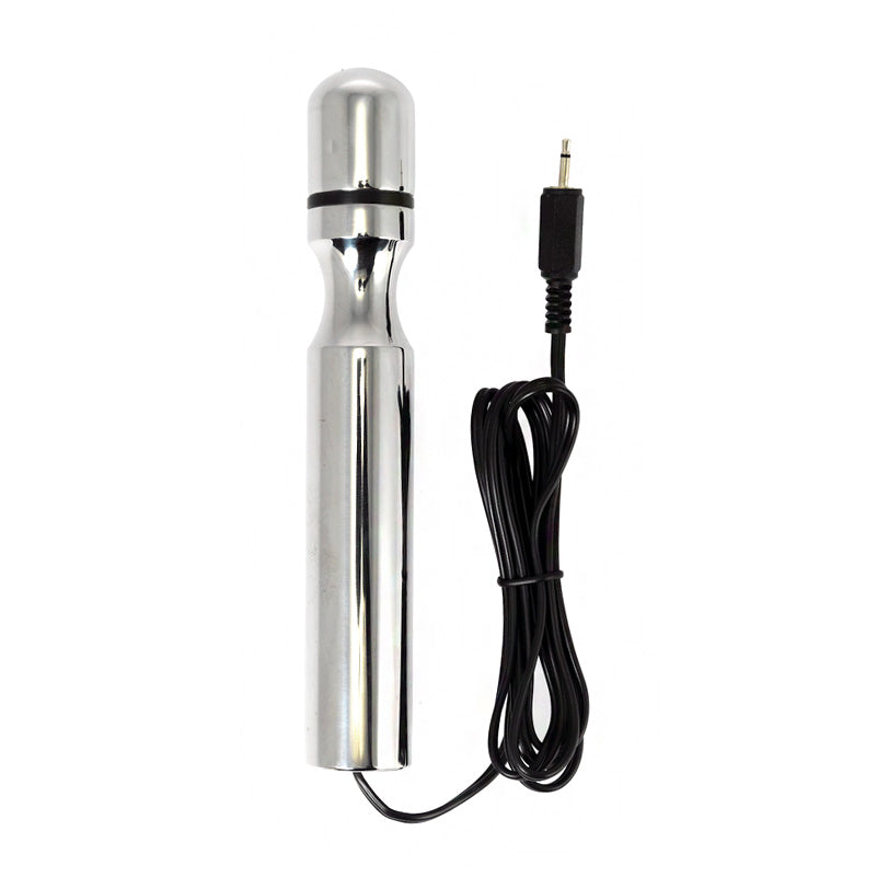 rimba electro stimulation anal dildo, black silicone with textured bands for pleasure play