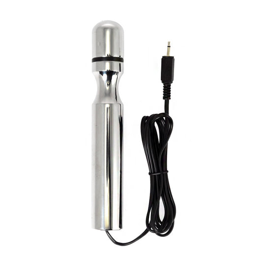 rimba electro stimulation anal dildo, black silicone with textured bands for pleasure play