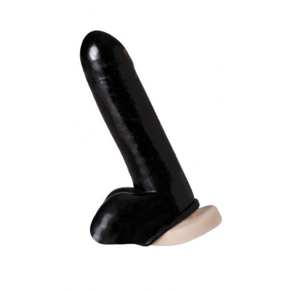 A ribbed, flesh-toned rimba 'rubber secrets' penis manchet, for enhanced sensation during intercourse.