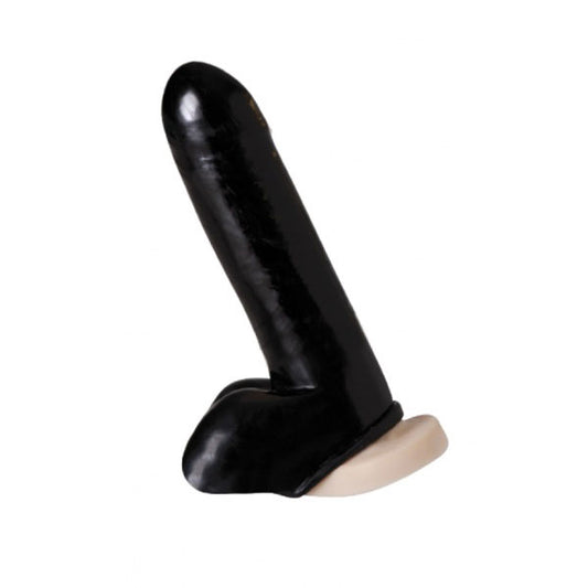 A ribbed, flesh-toned rimba 'rubber secrets' penis manchet, for enhanced sensation during intercourse.