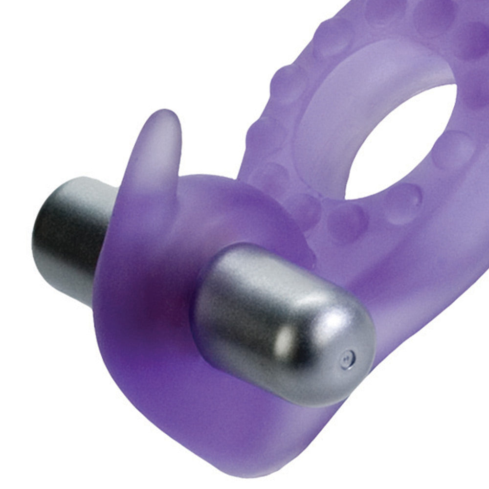 Wireless vibrating cockring in rabbit design, perfect for couples looking to spice things up.
