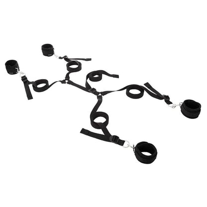 Sportsheets under the bed restraint system in black, adjustable straps for playful bedroom fun.