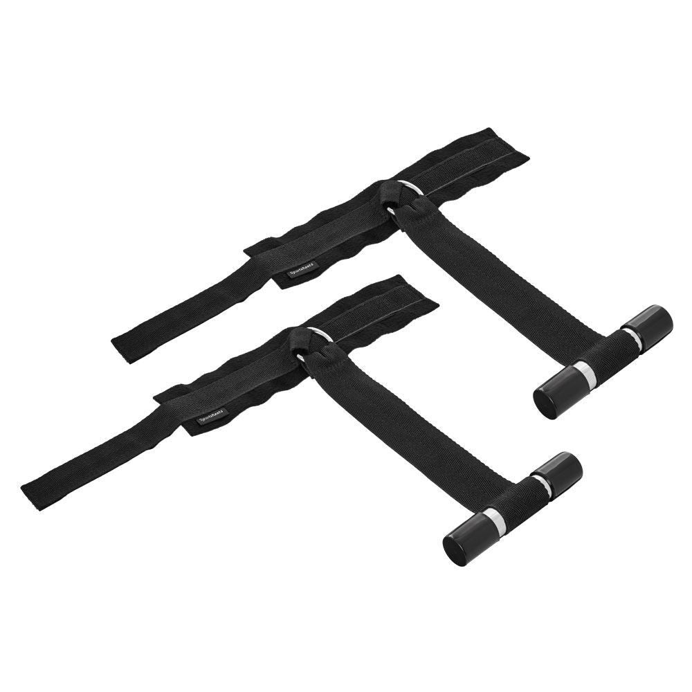 Sportsheets door jam cuffs for restraint play, showing adjustable black nylon straps and metal hardware
